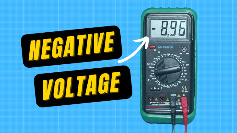 What does negative voltage mean on a multimeter?