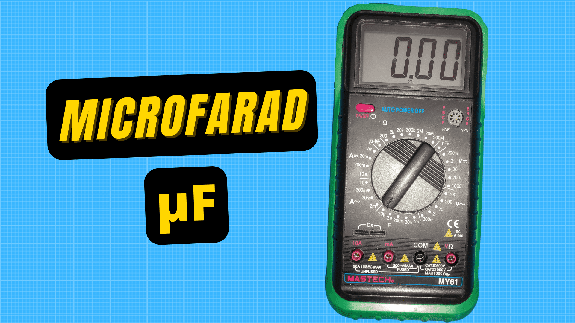 What is the symbol for microfarads on a multimeter?