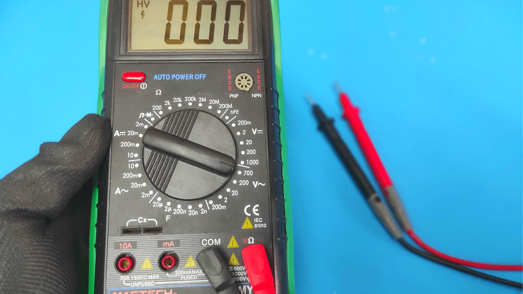set the multimeter to ACV