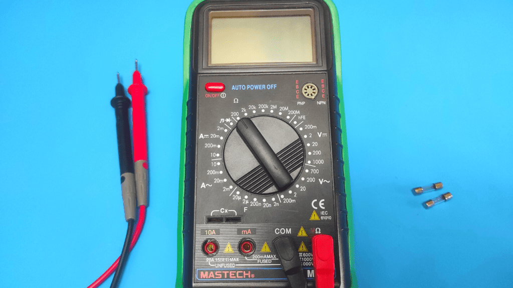 set the multimeter to ohms