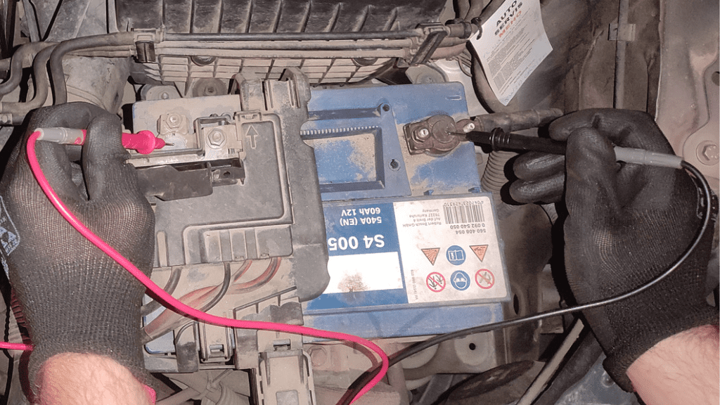 test battery voltage when engine is turned on